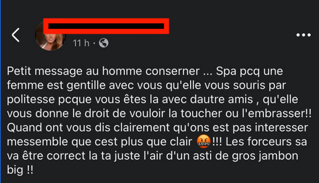 Témoignage — un sourire n'est pas une invitation